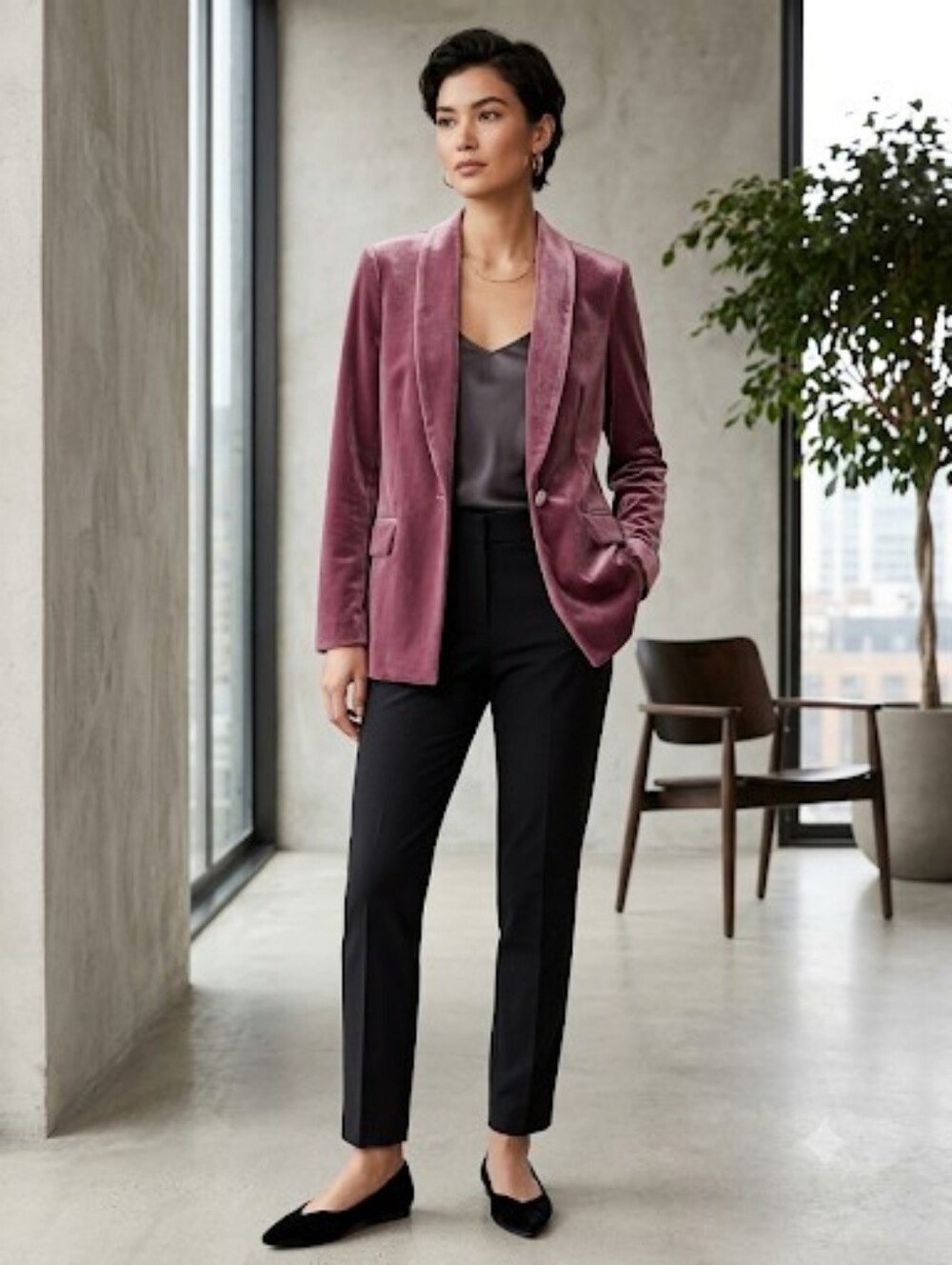 INC International Concepts Velvet Blazer